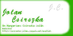 jolan csirszka business card